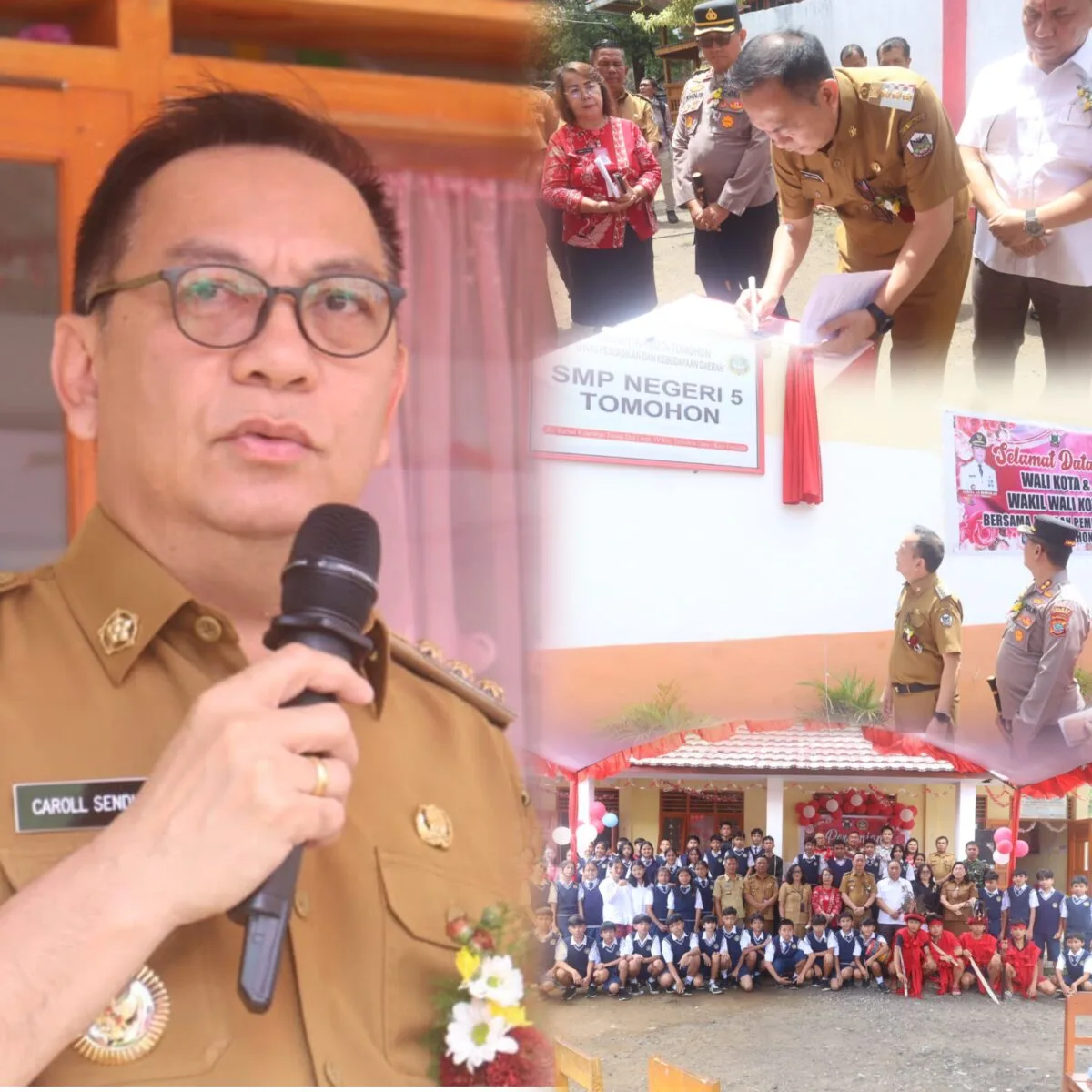 Pemkot Berikan Pendidikan Gratis, Wali Kota Caroll Senduk Resmikan SMPN 5 Tomohon 121 InCollage 20250902 164600216