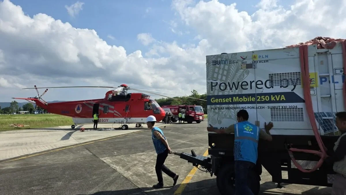 Pengiriman Genset Pakai Helicopter
