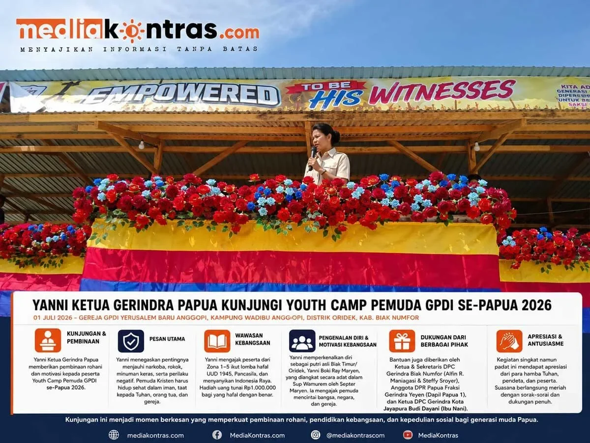 Ketua Gerindra Papua Yanni Boki Ray Maryen Tanamkan Semangat Kebangsaan dan Iman di Youth Camp GPdI Se-Papua 2026 159 Ketua Gerindra Papua Yanni Boki Ray Maryen 5