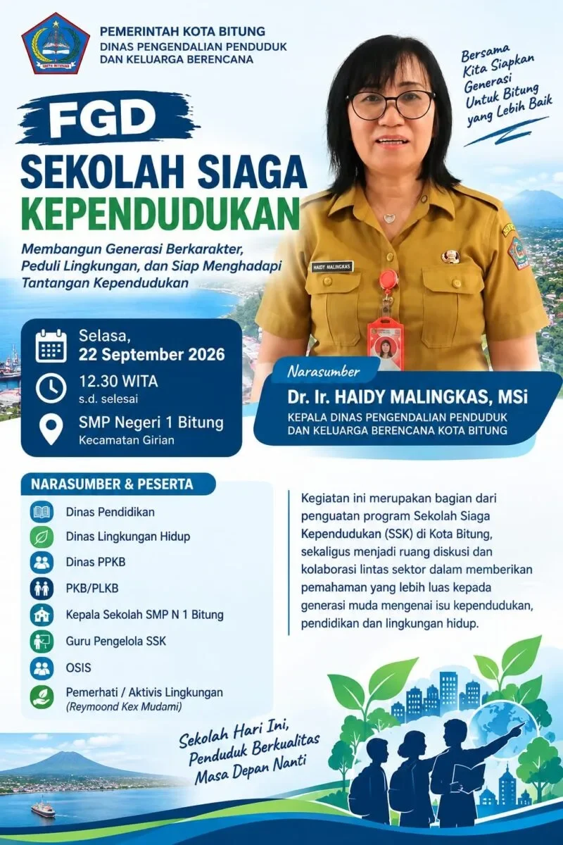 Hari Ini, FGD Sekolah Siaga Kependudukan Digelar di Bitung 167 012303c5 11fe 4a1e 9986 059e23e2e283